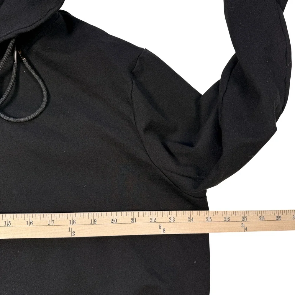 RIVER STONE Black Heavyweight Streetwear Hoodie Side Zip Vents Structured Fit XL